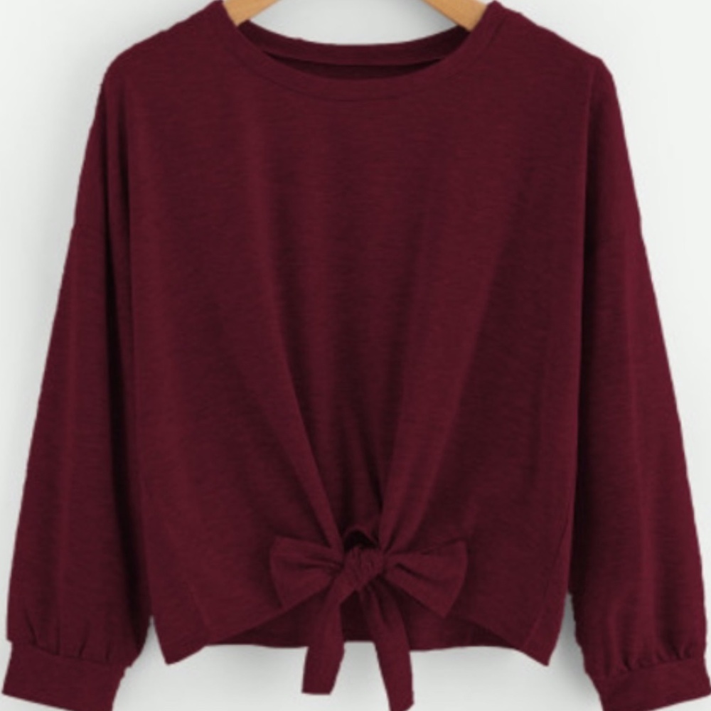 Tie-front sweater